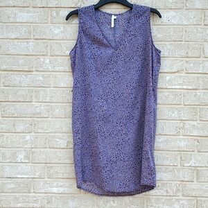 Seafolly V-Neck Blue Leopard Spots Swimwear Cover Up Dress, Size Small